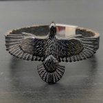 צמיד רצועת עור עם נשר