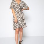 שמלת מעטפה וולנים מיני | מנומר ירוק זית