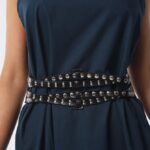 חגורה מותן ניטים/שחור