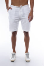 מכנסי פשתן ברמודה/ לבן