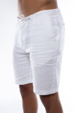 ⁦מכנסי פשתן ברמודה/ לבן⁩ – תמונה ⁦2⁩