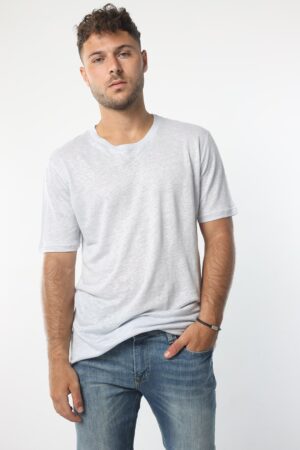 טי שירט פשתן / לבן