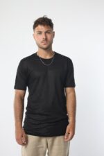 ⁦טי שירט פשתן | שחור⁩ – תמונה ⁦6⁩