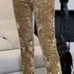 מכנסי טייץ קטיפה / זהב