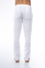 ⁦מכנסי פשתן ארוכים | לבן⁩ – תמונה ⁦6⁩