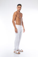 מכנסי פשתן ארוכים | לבן
