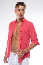 ⁦חולצת כותנה צווארון רגיל איטליה | פוקסיה⁩ – תמונה ⁦8⁩