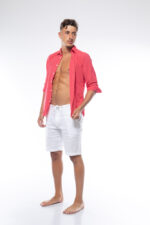 ⁦חולצת כותנה צווארון רגיל איטליה | פוקסיה⁩ – תמונה ⁦2⁩