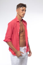 ⁦חולצת כותנה צווארון רגיל איטליה | פוקסיה⁩ – תמונה ⁦3⁩