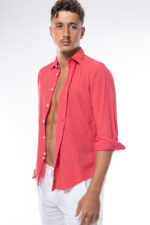 ⁦חולצת כותנה צווארון רגיל איטליה | פוקסיה⁩ – תמונה ⁦5⁩