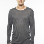 חולצה שרוול ארוך פלוק/ אפור כהה