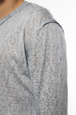 ⁦חולצה שרוול ארוך פלוק/ כחול⁩ – תמונה ⁦3⁩