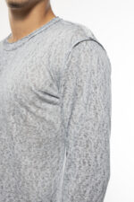 ⁦חולצה שרוול ארוך פלוק/ כחול⁩ – תמונה ⁦6⁩