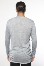 ⁦חולצה שרוול ארוך פלוק/ כחול⁩ – תמונה ⁦2⁩