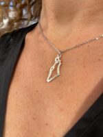 שרשרת מפת ישראל  /כסף