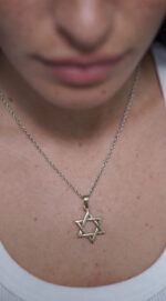 ⁦שרשרת מגן דוד גדול | כסוף⁩ – תמונה ⁦5⁩