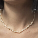 שרשרת פנינים אורז / כסף