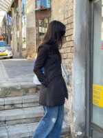 ⁦מעיל קווילט  פרינסס בינוני עם 4 כפתורים/שחור⁩ – תמונה ⁦6⁩