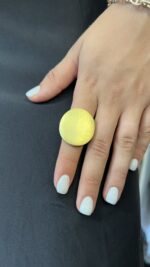 ⁦טבעת עיגול שטוח | זהב⁩ – תמונה ⁦5⁩