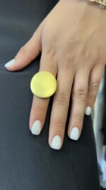 ⁦טבעת עיגול שטוח | זהב⁩ – תמונה ⁦2⁩