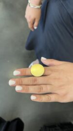 ⁦טבעת עיגול שטוח | זהב⁩ – תמונה ⁦3⁩