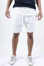 מכנסי ברמודה פיקה/ לבן