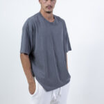 טי שירט OVERSIZE   / אפור כהה