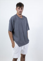 טי שירט OVERSIZE   / אפור כהה