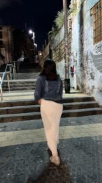 ⁦חצאית פייטים מקסי | לבן⁩ – תמונה ⁦5⁩