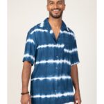 חולצת וואל מודפסת | כחול לבן