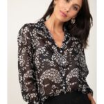 חולצת כפתורים וואל | שחור לבן