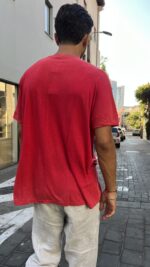 ⁦טי שירט וינטאג פשתן גזרת רגלן | אדום⁩ – תמונה ⁦5⁩