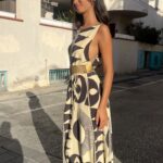 שמלת משי ולנטיס | חגורה זהב