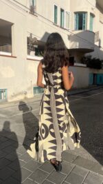⁦שמלת משי ולנטיס | חגורה זהב⁩ – תמונה ⁦5⁩