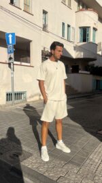 ⁦חליפת כותנה אוברסייז | אבן⁩ – תמונה ⁦2⁩