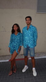 ⁦חולצת כותנה וואל | טורקיז⁩ – תמונה ⁦6⁩