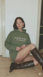 ⁦סווטשרט קפוט'שון ANINE BING |ירוק los angeles⁩ – תמונה ⁦2⁩