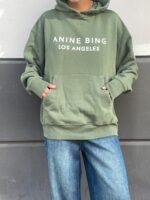 ⁦סווטשרט קפוט'שון ANINE BING |ירוק los angeles⁩ – תמונה ⁦4⁩