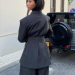 חליפה אוברסייז /פסים אפור