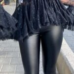 טייץ דמוי עור/שחור