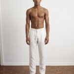 מכנסי פשתן ארוכים אייס | לבן