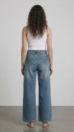 ⁦גינס ארוך מתרחב /כחול כהה⁩ – תמונה ⁦5⁩