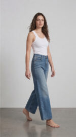 ⁦גינס ארוך מתרחב /כחול כהה⁩ – תמונה ⁦6⁩