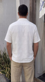 ⁦חולצה כותנה חצי שרוול מעויינים | לבן⁩ – תמונה ⁦8⁩