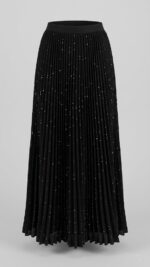 חצאית פליסה נצנצים| שחור