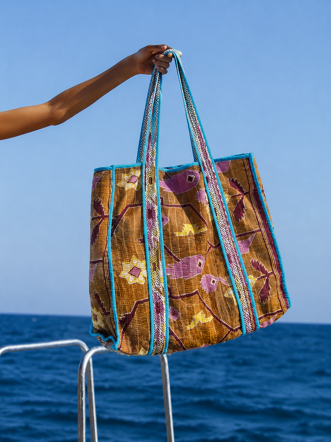 2 tote bag | חרדל תכלת – תמונה 1